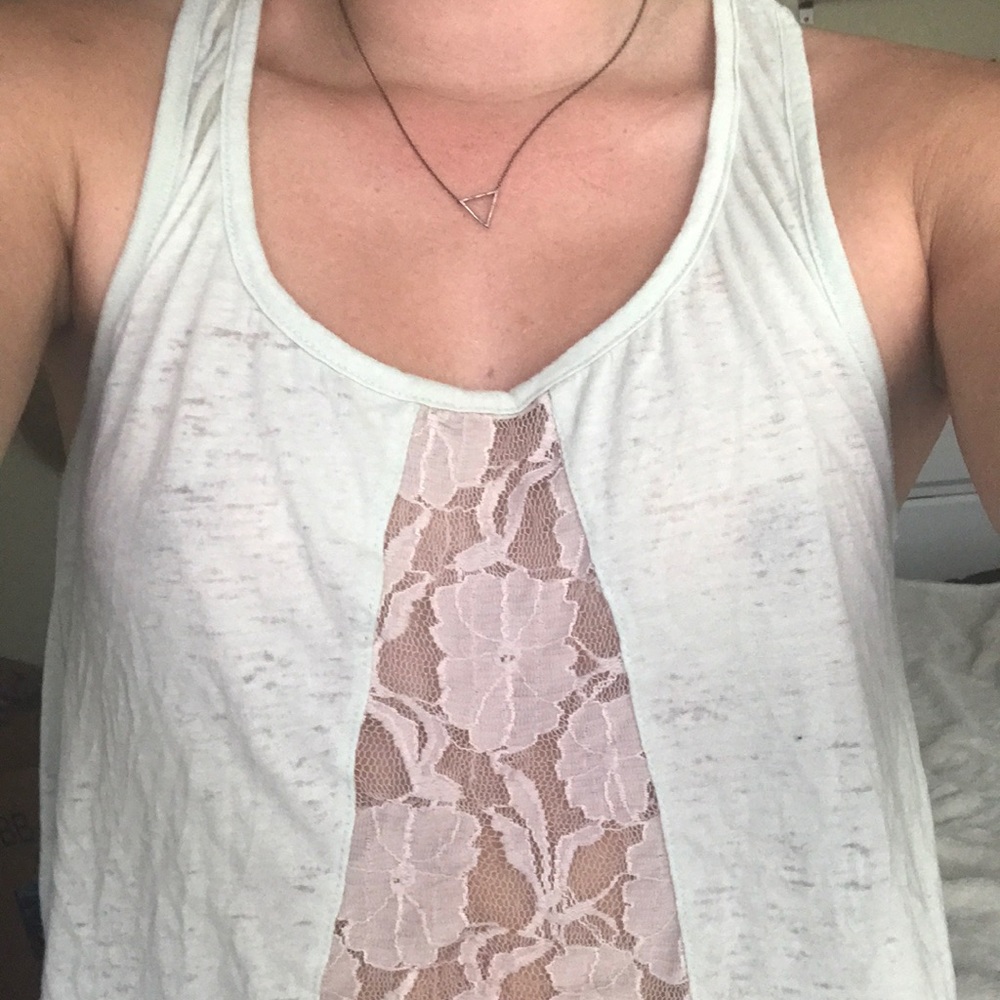 See through down the middle top